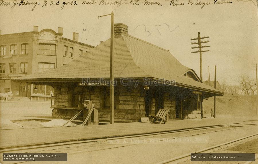 Postcard: Boston & Albany Depot, East Brookfield, Massachusetts